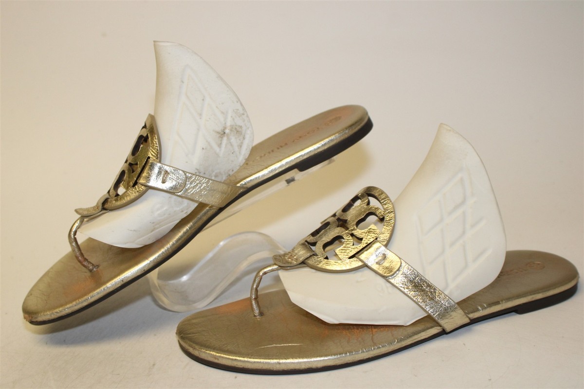 Tory Burch Miller Sandals Womens Size 10 M Antique Gold