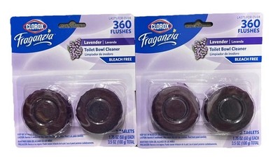 Clorox Fraganzia Toilet Bowl Cleaner Tablets 2 tablets each 2-Pack 4 Tablets DBF