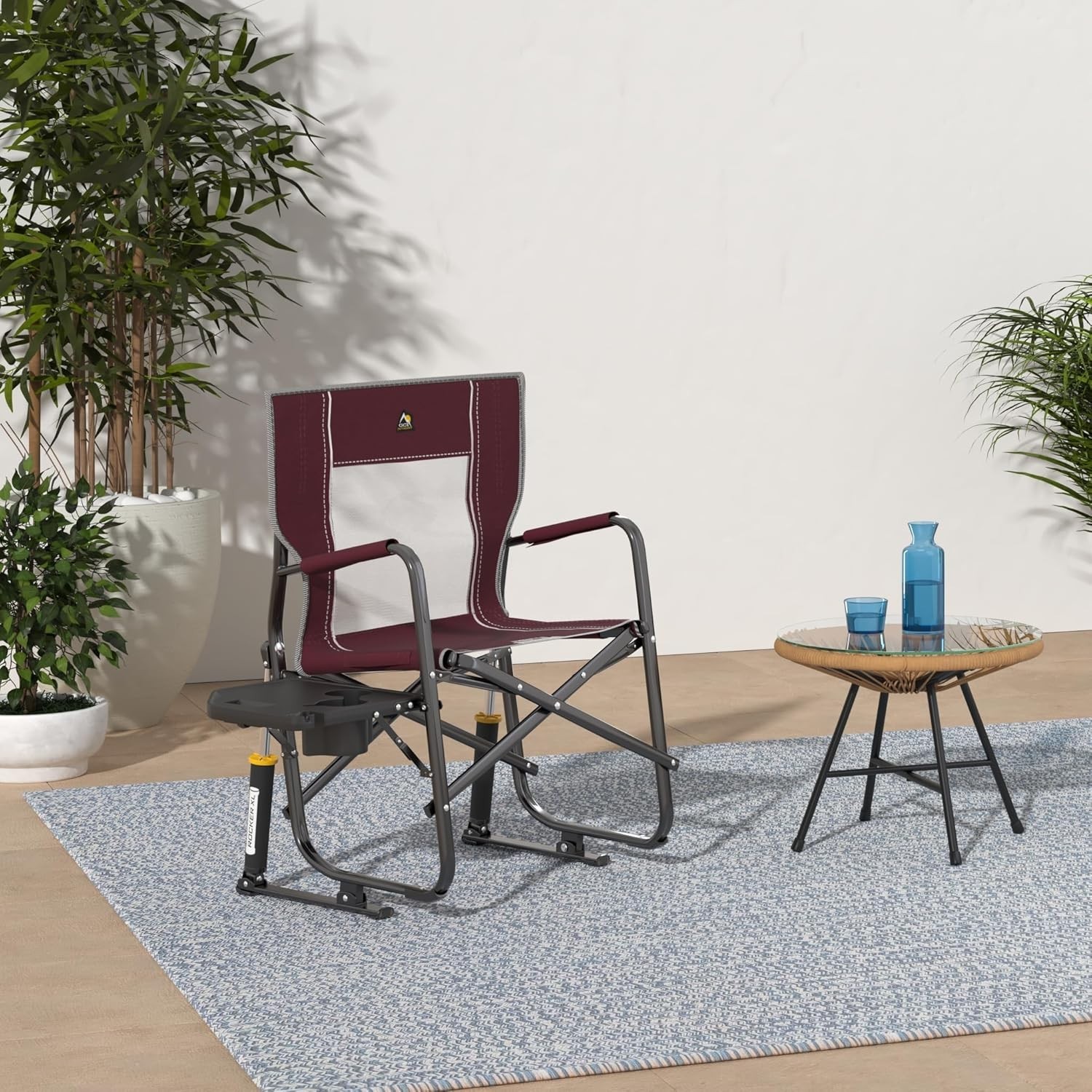 GCI Outdoor Freestyle Rocker XL &ndash; Alloy Steel & Polyester Rocking Chair (Red)