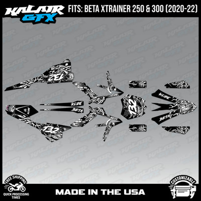 Graphics Kit for Beta Xtrainer 250 300 2020 2021 2022 Core - WHITE