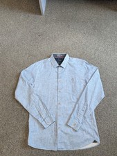 MENS TED BAKER LONG SLEEVE BREEZE BLUE BUTTON DOWN SHIRT SIZE LARGE 4