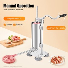 3L Commercial Sausage Stuffer Meat Filler Machine Stainless Steel+ Filling Tubes