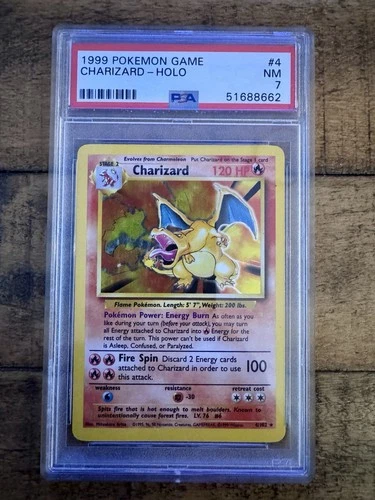 1999 Pokemon Base Set Unlimited Charizard Holo PSA 7