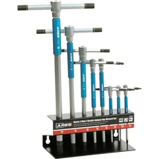 44001–8-Piece Metric T-Handle Hex Key Set –3-Way Spinner Wrenches Sliding Handle