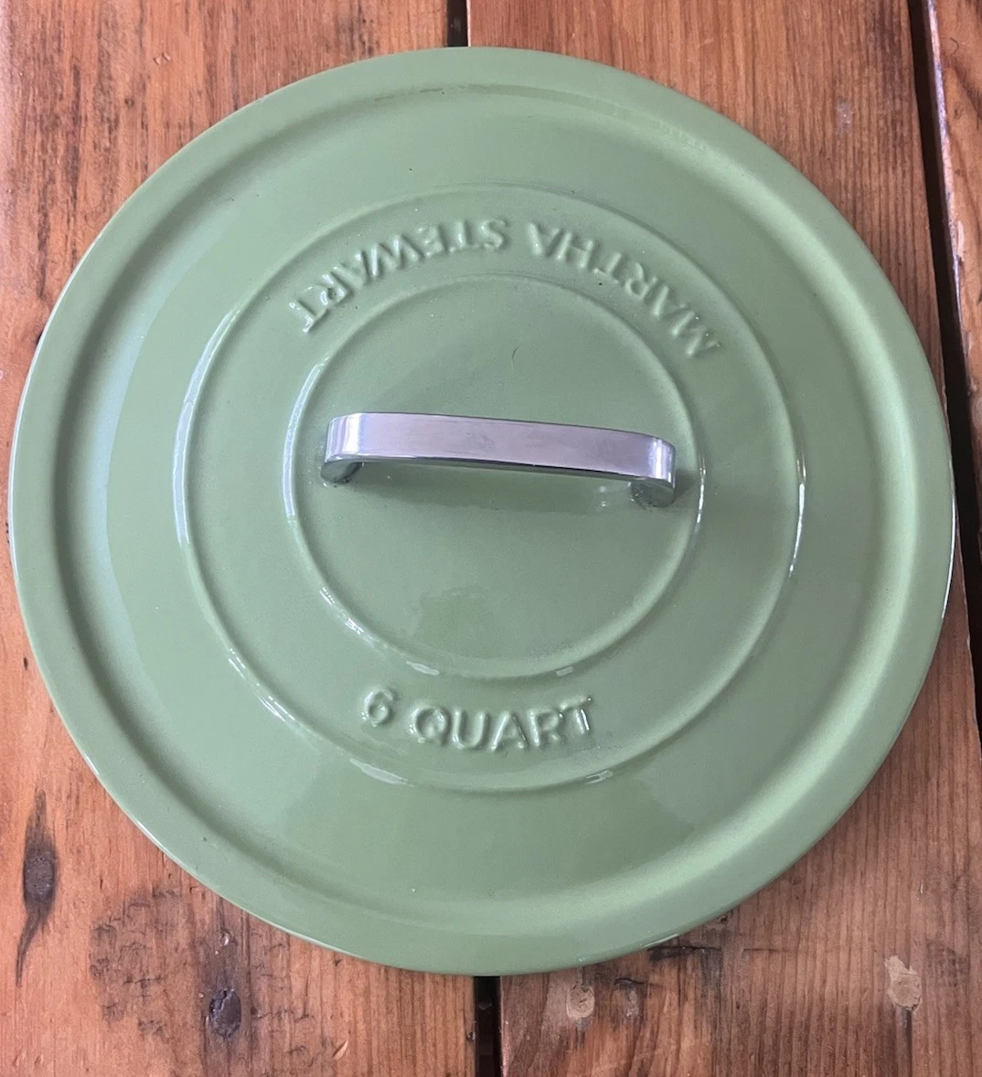 Vintage Martha Stewart 6 Qt. Cast Iron Dutch Oven Green Replacement Lid