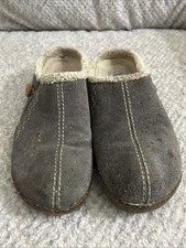 Earth Origins Aurora Johanna Clogs Women  s 8 Gray Suede Faux Fur Slip On Mule