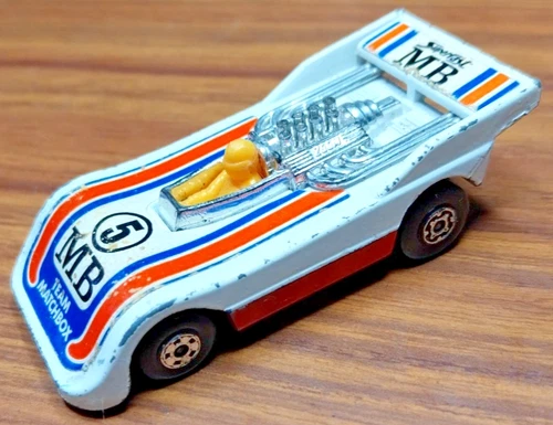 Vintage Matchbox Lesney Superfast Diecast 1974 Hi-Tailer Racing Car No 56 White