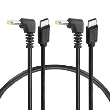 2Pcs 27W PD Trigger Cable, 9V 3A 4.0x1.7mm Type-C Right Angle Power Cord 0.4m