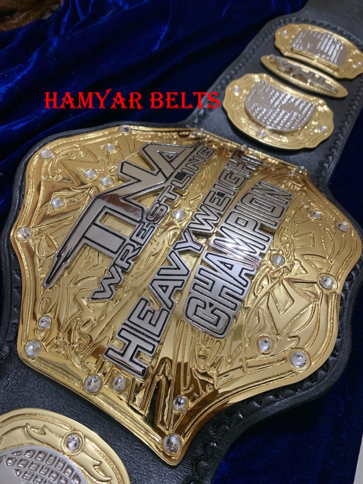 TNA Wildcat heavyweight Championship Belt – 2 Layered –Gold Plated –Real Leather