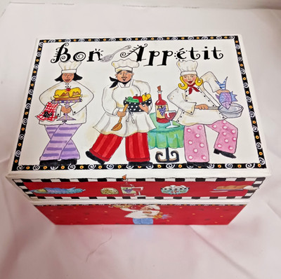 Vintage Recipe Box Bon Appetit Gina B Designs Artist Judy Nowka dividers cards