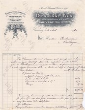 37 VOUVRAY commissionnaire DESMANT FILS 1920