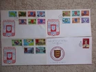 JERSEY - 1976 DEFINITIVE SET COMPLETE TO £2 ON 4 FIRST DAY COVERS