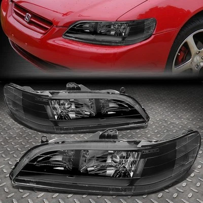 FOR 98-02 HONDA ACCORD 2/4DR BLACK HOUSING CLEAR CORNER HEADLIGHT SIGNAL LAMPS - Bild 1 von 4