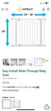 Safety 1st Easy Install Walk-Through Baby Gate White 29  38  Open Box