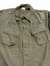 Vintage 60s Slant Pocket Jungle Jacke Med Long Vietnam 3rd Pattern Rip Stop