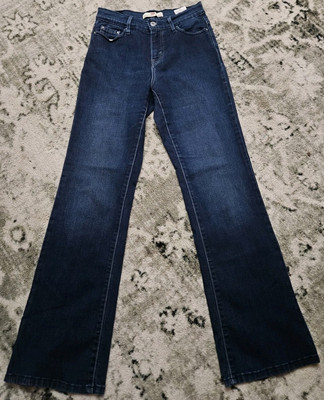 Levi's 512 Perfectly Slimming Bootcut Denim Blue Jeans Stretch Studs Womens 6 M 