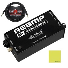 Radial Engineering Reamp  HP Compact Reamper Bundle w/Pig Hog Black Woven...