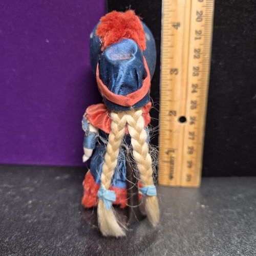 RARE DETAILED Antique Bisque Dollhouse Cabinet Doll OG Silk Clothing Long Hair - Picture 6 of 16