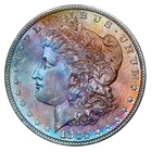 1882-S PCGS MS63 MORGAN $ MUTICOLOR VIBRANT RAINBOW TONING (VIDEO} **