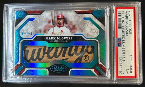 2025 Tier One Mark McGwire Limited Lumber GU Bat Barrel #1/1 Cardinals PSA 7