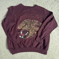 Def Leppard Womens Crew Neck Sweater Medium Purple
