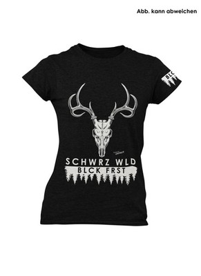 Blck Frst Schwrz Wld Girly T-Shirt Schwarzwald Hirsch