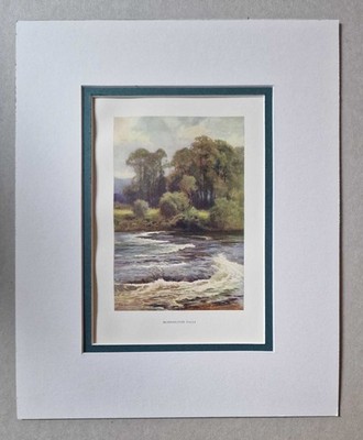 HASLEHURST Monnington Falls, River Wye (c.1920 Colour Book Plate)