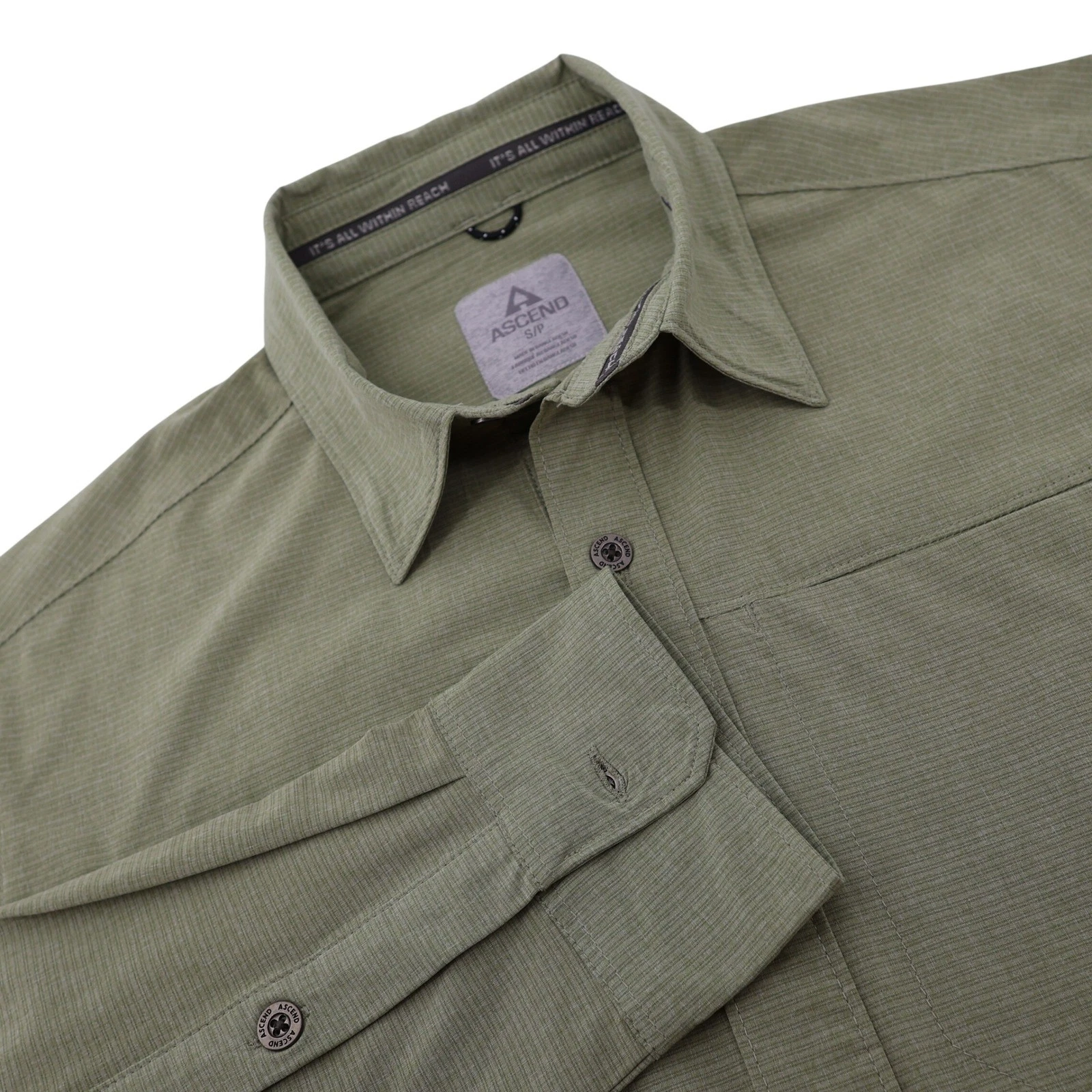 Ascend Mens Small Olive Green Long Sleeve Button Down Hiking Performance Shirt
Opens in a new window