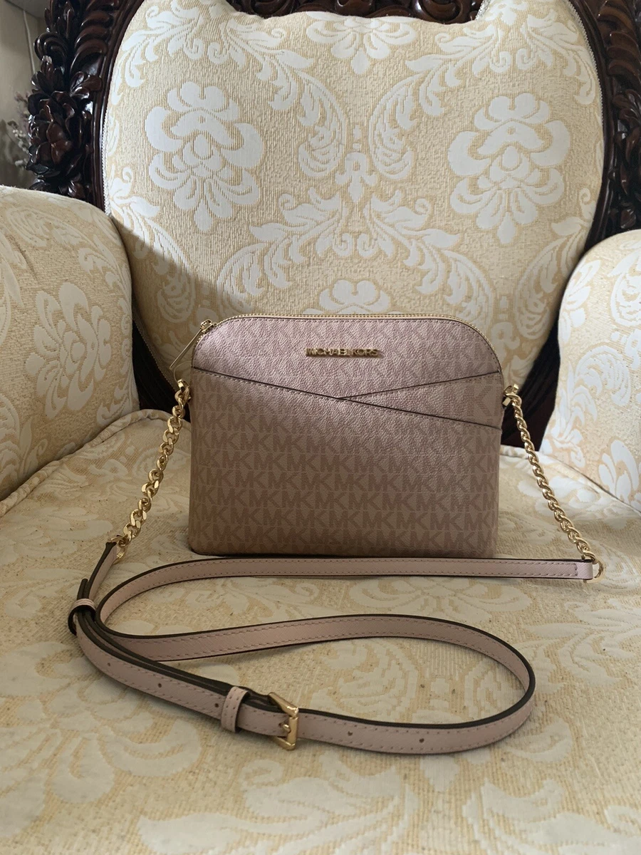 Michael Kors Jet Set Medium Dome Leather Crossbody Luggage