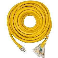 10 Gauge (10 ft, 25 ft, 50 ft, 100 ft) 3 Outlet Lighted Extension Cord - 10 Awg