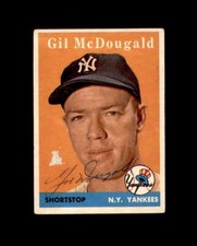 Gil McDougald Signed 1958 Topps New York Yankees Autographed