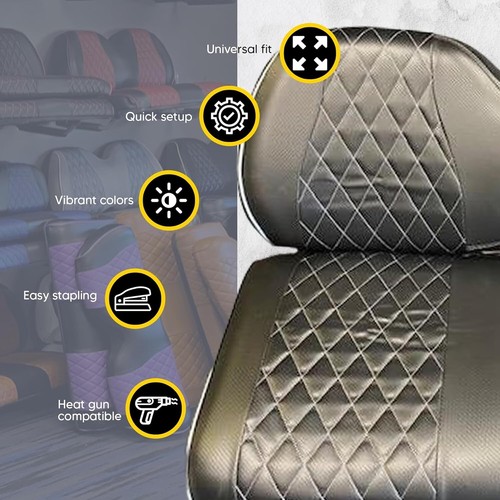 EZGO TXT/RXV & DS- 6 PASS-SILVER STITCH Diamond Stitch cover Golf Cart 2004+ 6PC - Picture 4 of 6