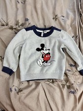 Disney X Janie and Jack Mickey Mouse Pullover Sweater Boy 12-18mo Gray/Blue