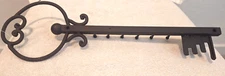 Cast Iron Skeleton Key Holder Black Cast Iron Wall Mount Hanger 6 key 14.5 inche