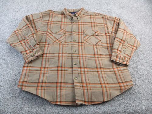 Vintage Basic Editions Mens XL Quilted Flannel Shirt Jacket Plaid Brown - Picture 1 of 8