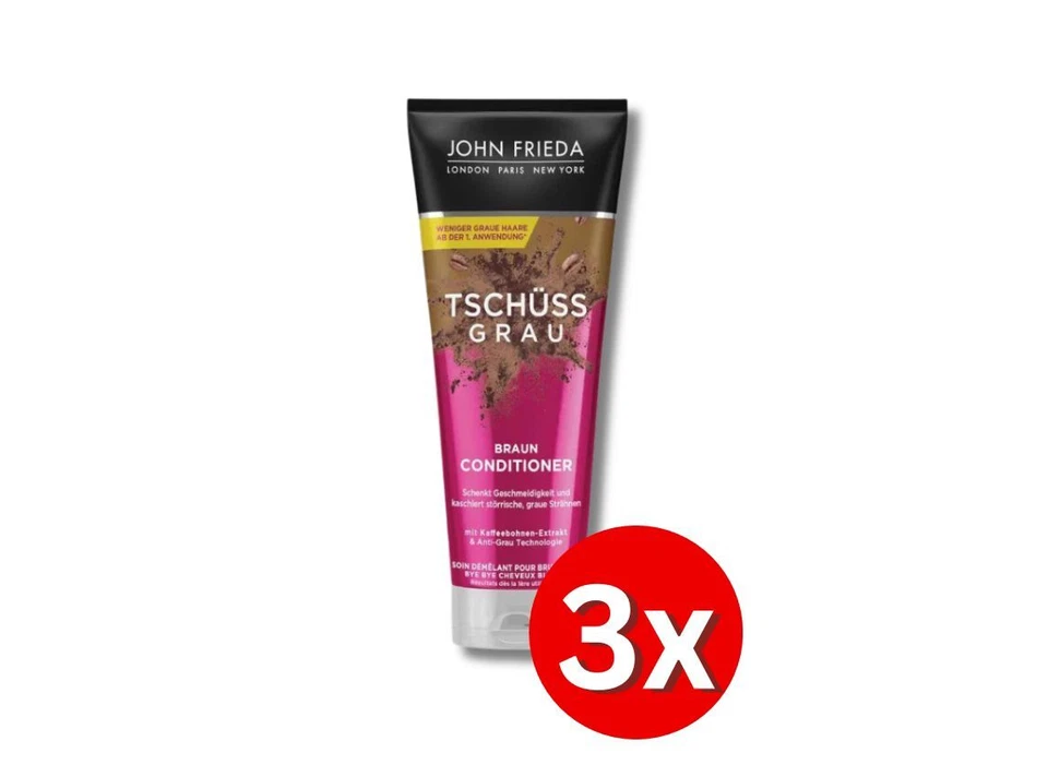 Sonderangebot 3er Pack John Frieda Tschüss Grau Braun Shampoo Conditioner 250 ml