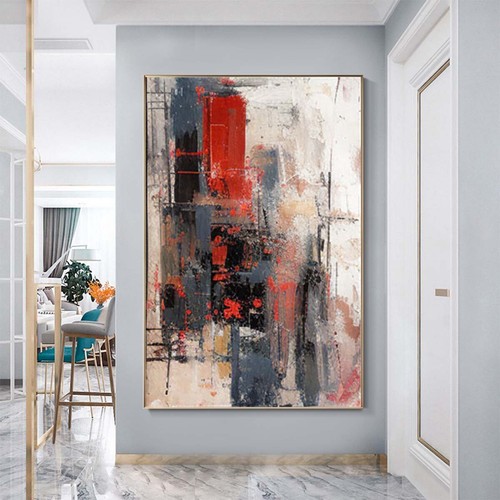 Handmade Oil Painting Abstract Art Oil On Canvas For Living Room Grey ...