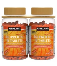 2-Pack Kirkland IB-Ibuprofen 200 mg 500 ct Each=1000 Caplets ~ Compare To Motrin
