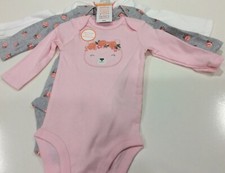 Carter's Just One You Girls 3-pack Bodysuits Long Sleeves Sz 6 months NEW
