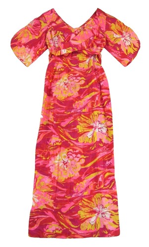 Chemise Hawaïenne Fritzi - Motifs Floraux Vert Et Rouge - Taille S - Coton - Occasion Très Bon état
