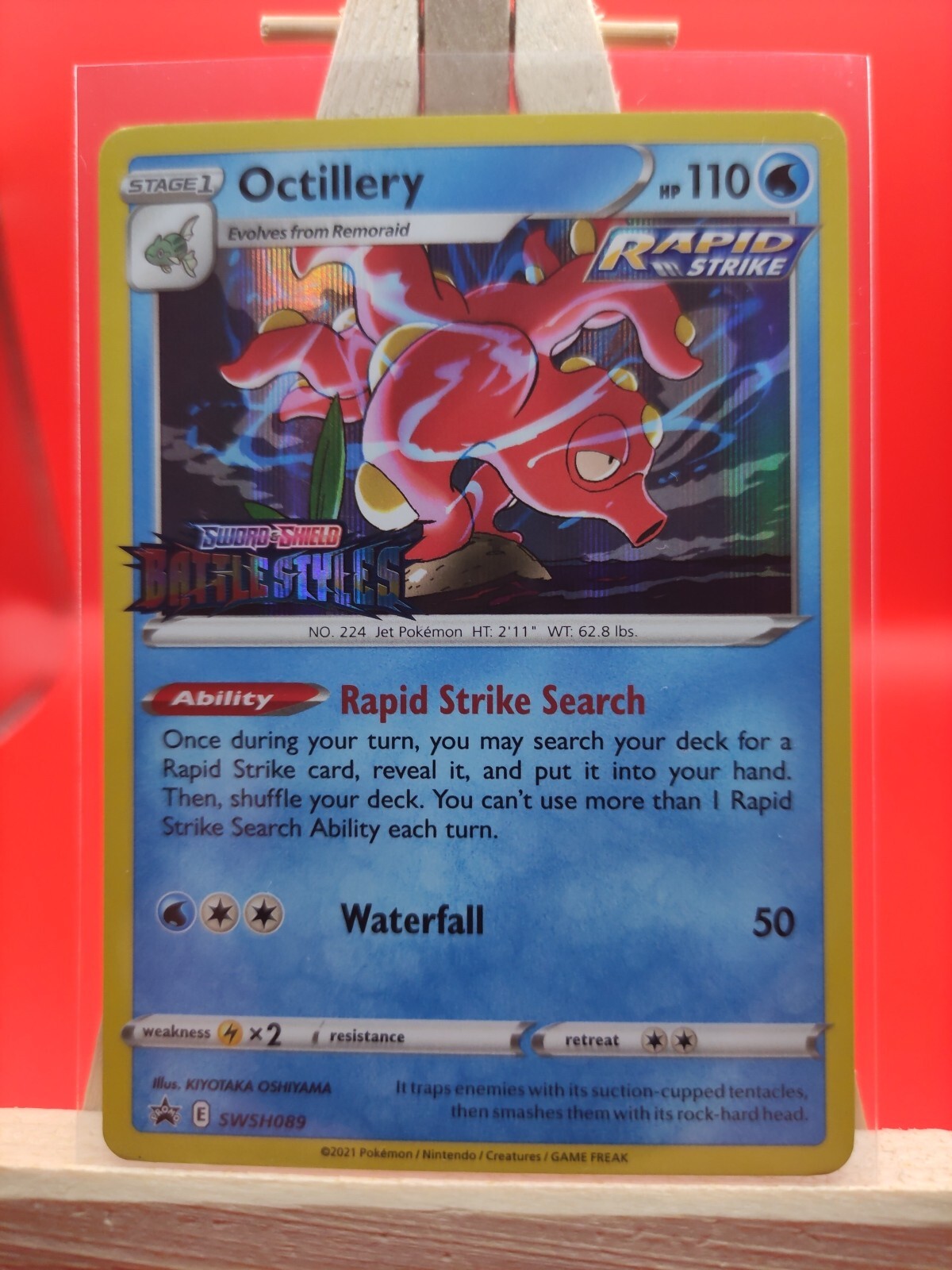 Octillery SWSH089 Holo Prerelease Promo Pokemon Card Battle Styles * New *