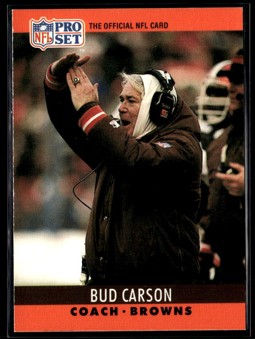 Bud Carson 1990 Pro Set FACT Cincinnati #77 Cleveland Browns