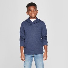 Cat  Jack Boys' Long Sleeve French Terry Sweatshirt, Navy Heather, Medium 8/10