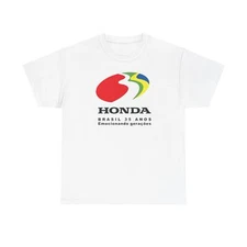 Vintage Motorcycles Honda Brasil 35th Anniversary Unisex Heavy Cotton Tee, Biker