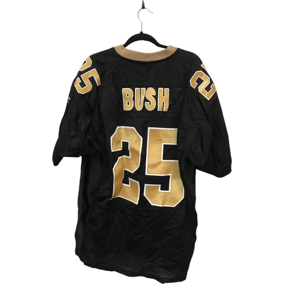 Camiseta deportiva Reebok NFL Reggie Bush New Orleans Saints para hombre talla 54 negra Foto 2 de 4