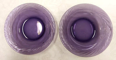 Set of 2 Pyrex Corning Corelle Festiva Amethyst 7 .5'' Soup Cereal Bowls Swirl