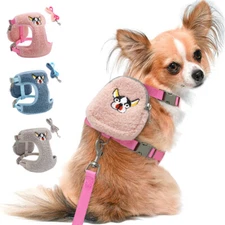 Dog Harness and Leash set with Treat Bag Mesh Walking Vest  for Small Medium Dog