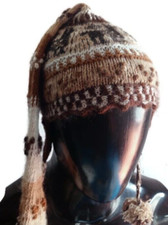 Handmade Chullo Hat with Earflaps Alpaca Wool Andean Mountains Cusco