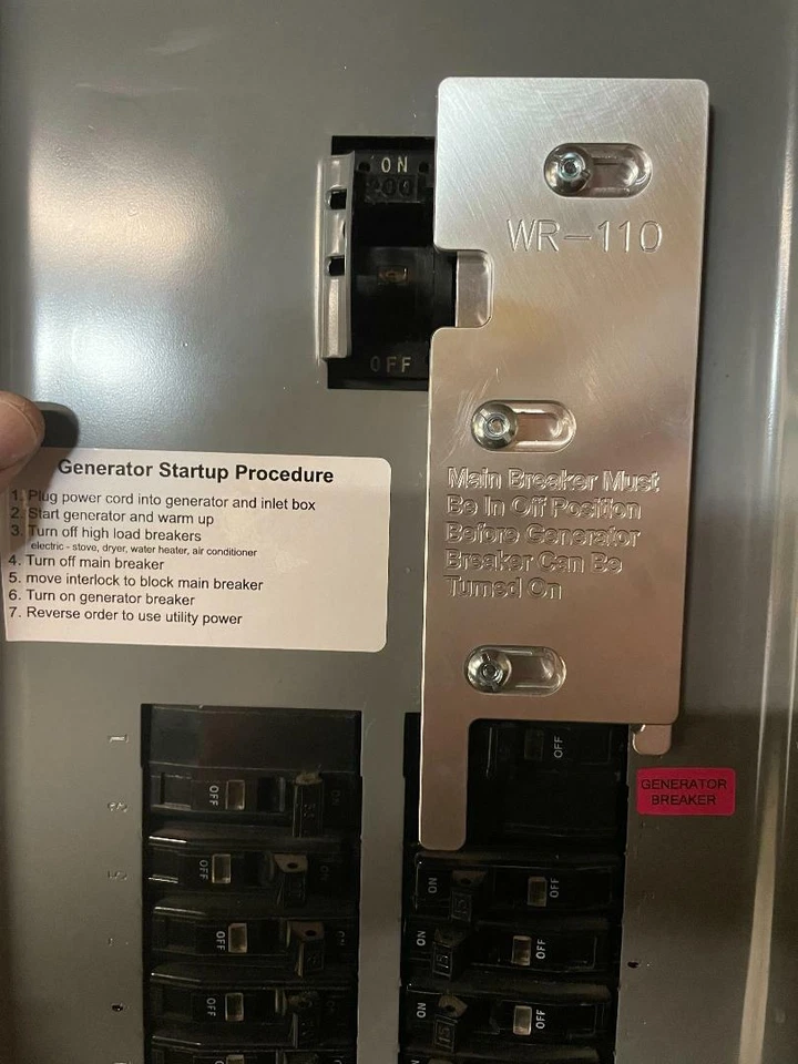 Kit de bloqueo de generador, panel cuadrado D 200 amperios Foto 4 de 4