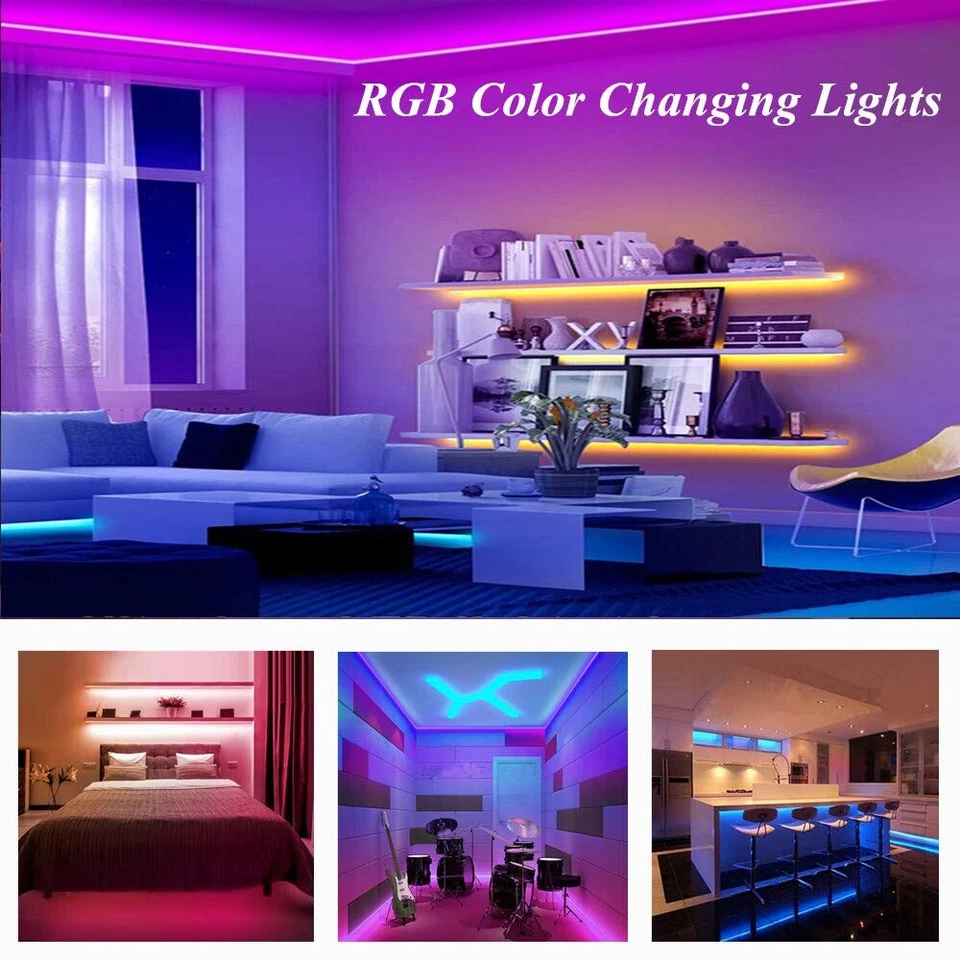Lewentech LED Strip 2m/5w RGB USB-set IR Remote Multi Color 48 LED 6’ Peel/Stick - Image 2 of 4